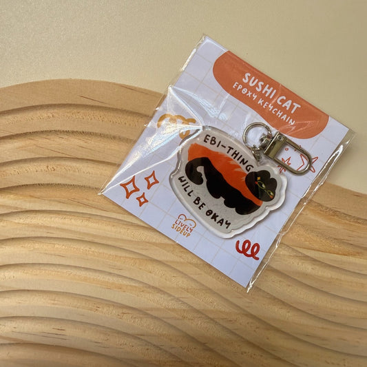 Sushi Cat Epoxy Keychain