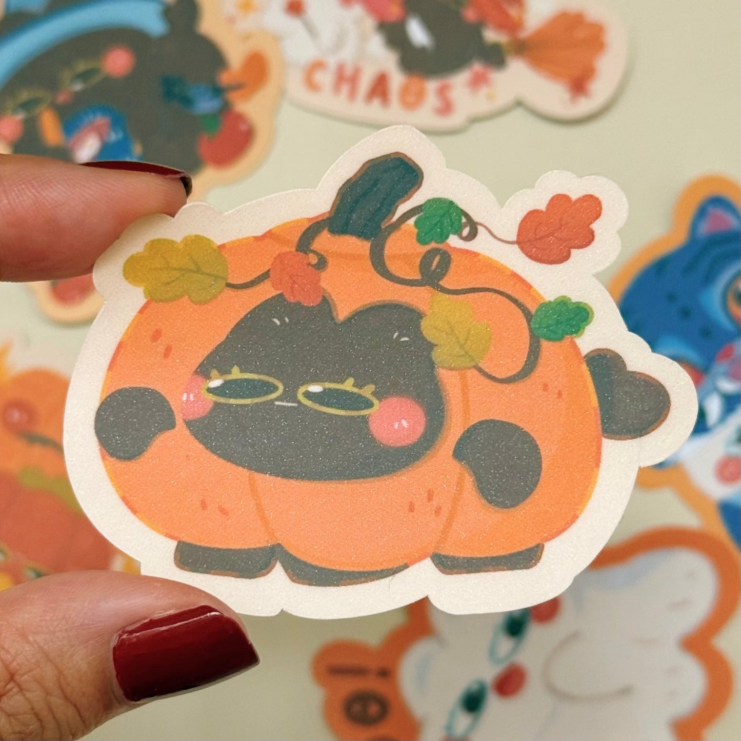 Happy Pumpkin Sticker Flake