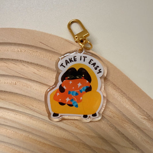 Chill Cat Epoxy Keychain