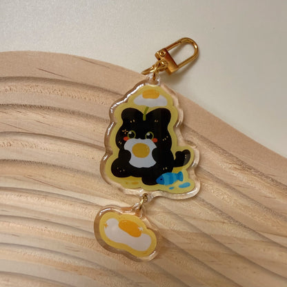 Eggy Cat Epoxy Keychain