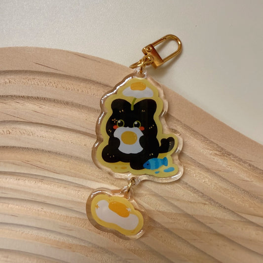 Eggy Cat Epoxy Keychain