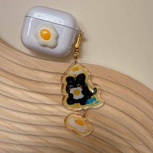 Eggy Cat Epoxy Keychain